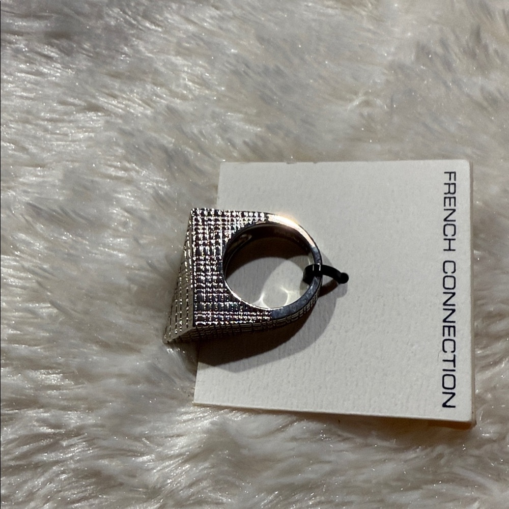 French Connection Textured Silver Ring